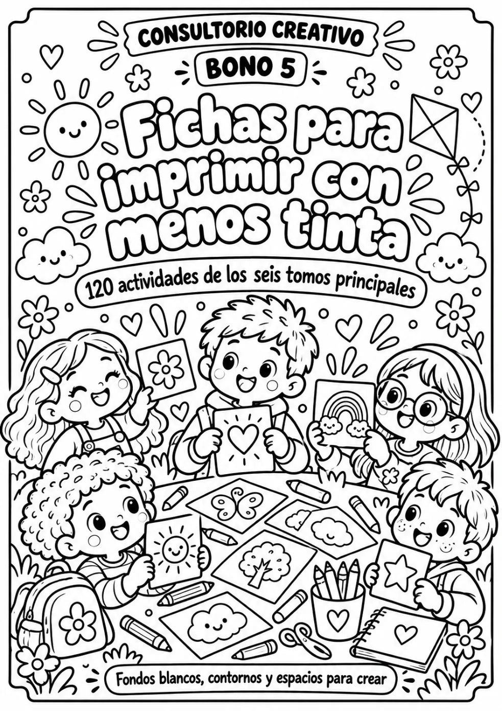 Portada del bono 5: Fichas para imprimir con menos tinta