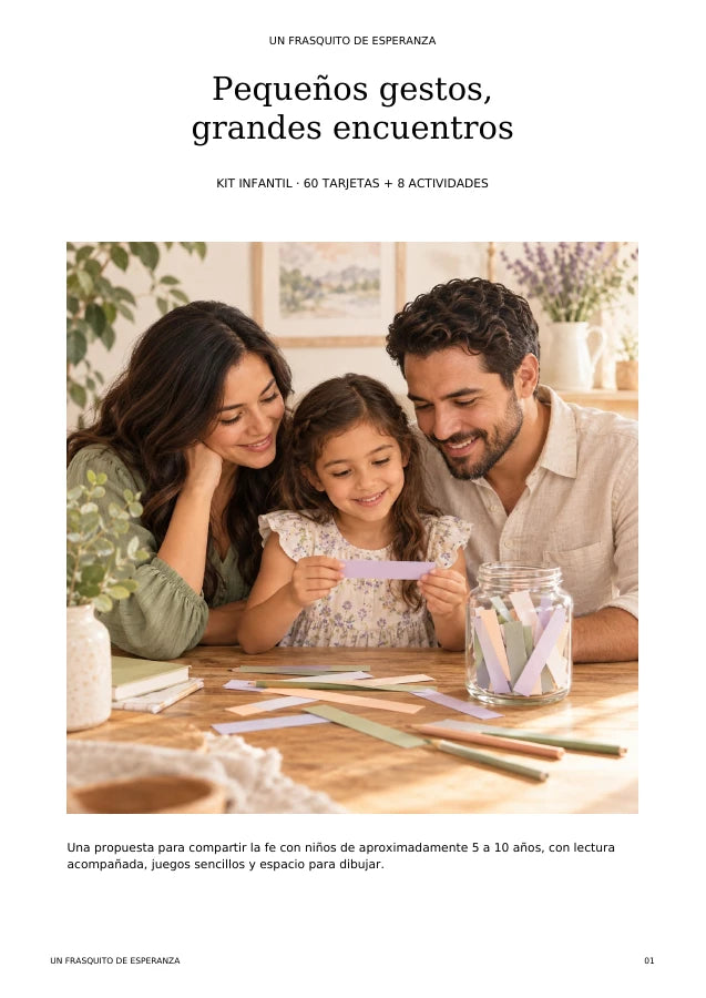 Portada real del kit de fe en familia